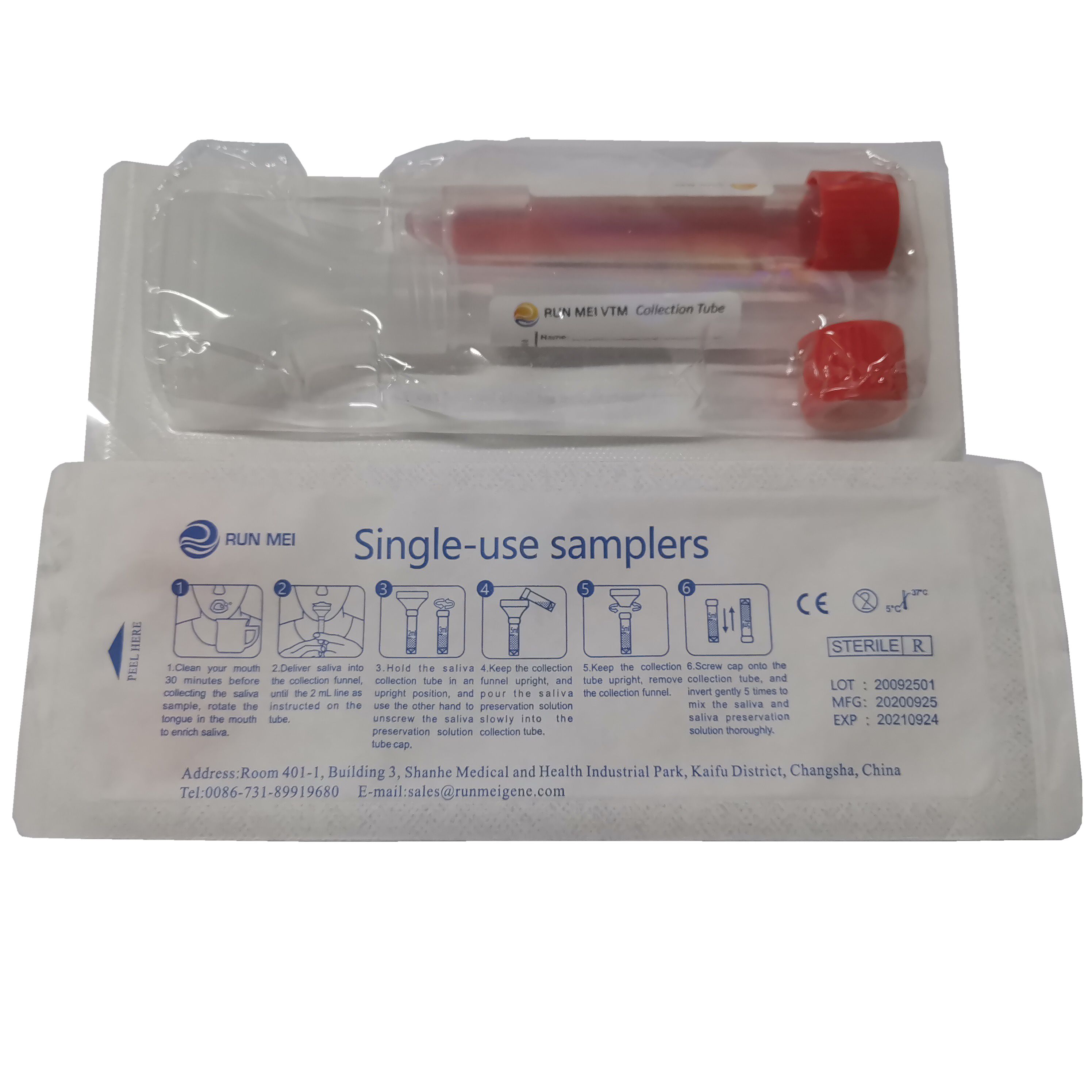 Muestreador de un solo uso recién llegado (colector de muestras de saliva) para COVID 19